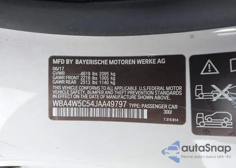 2018 BMW 430I xDrive из США, поврежденный, VIN WBA4W5C54JAA49797